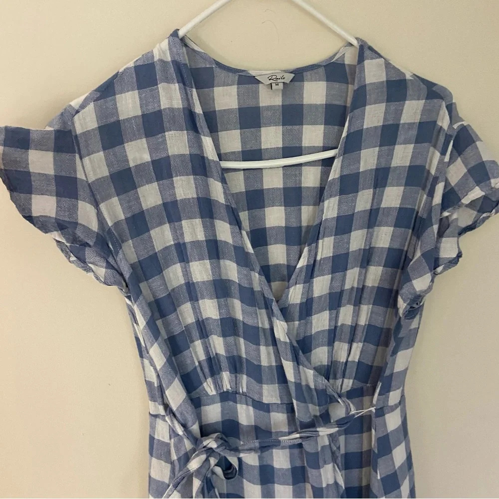Rails Brigitte Periwinkle Check Wrap Style Dress … - image 3